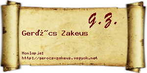 Gerócs Zakeus névjegykártya